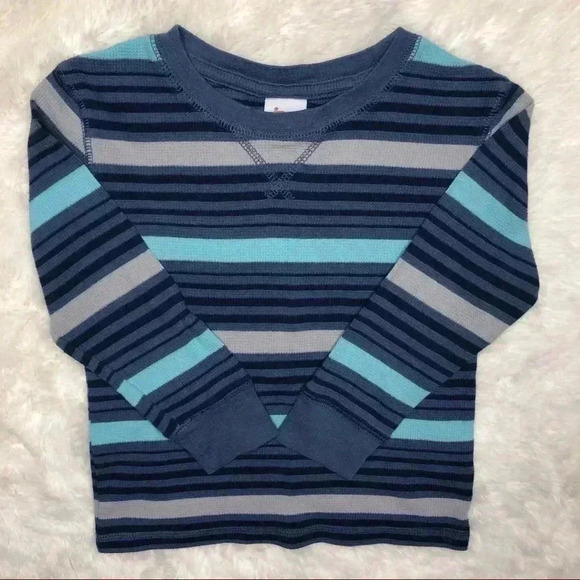 Circo Striped Shirt Long Sleeved Stripes Blue, Grey, & Black Size 4T - Picture 1 of 16